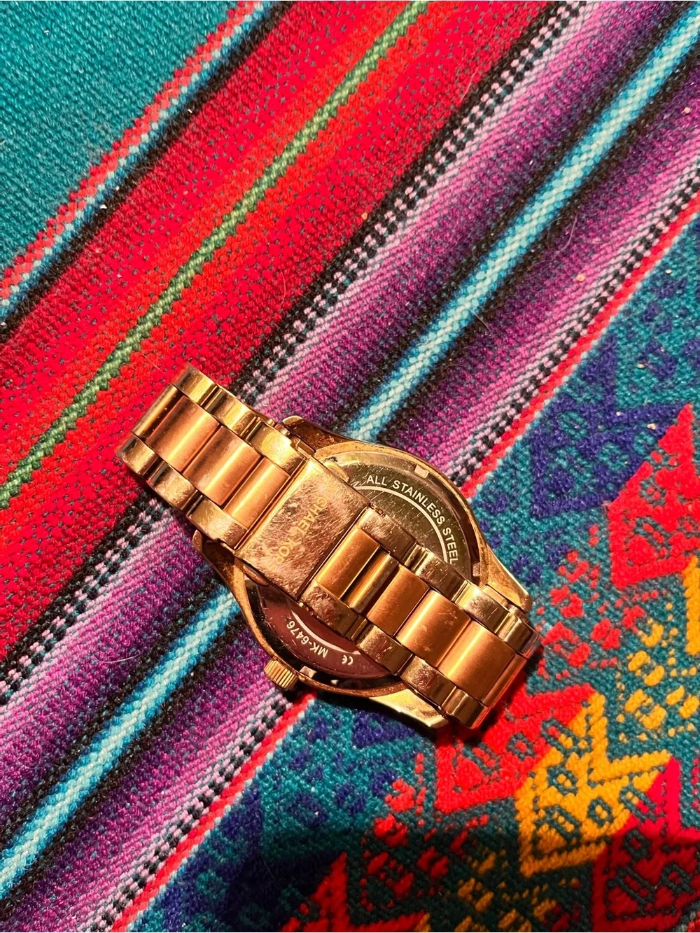 Michael Kors Gold and Rose Gold Men's World Map Bracelet Watch
